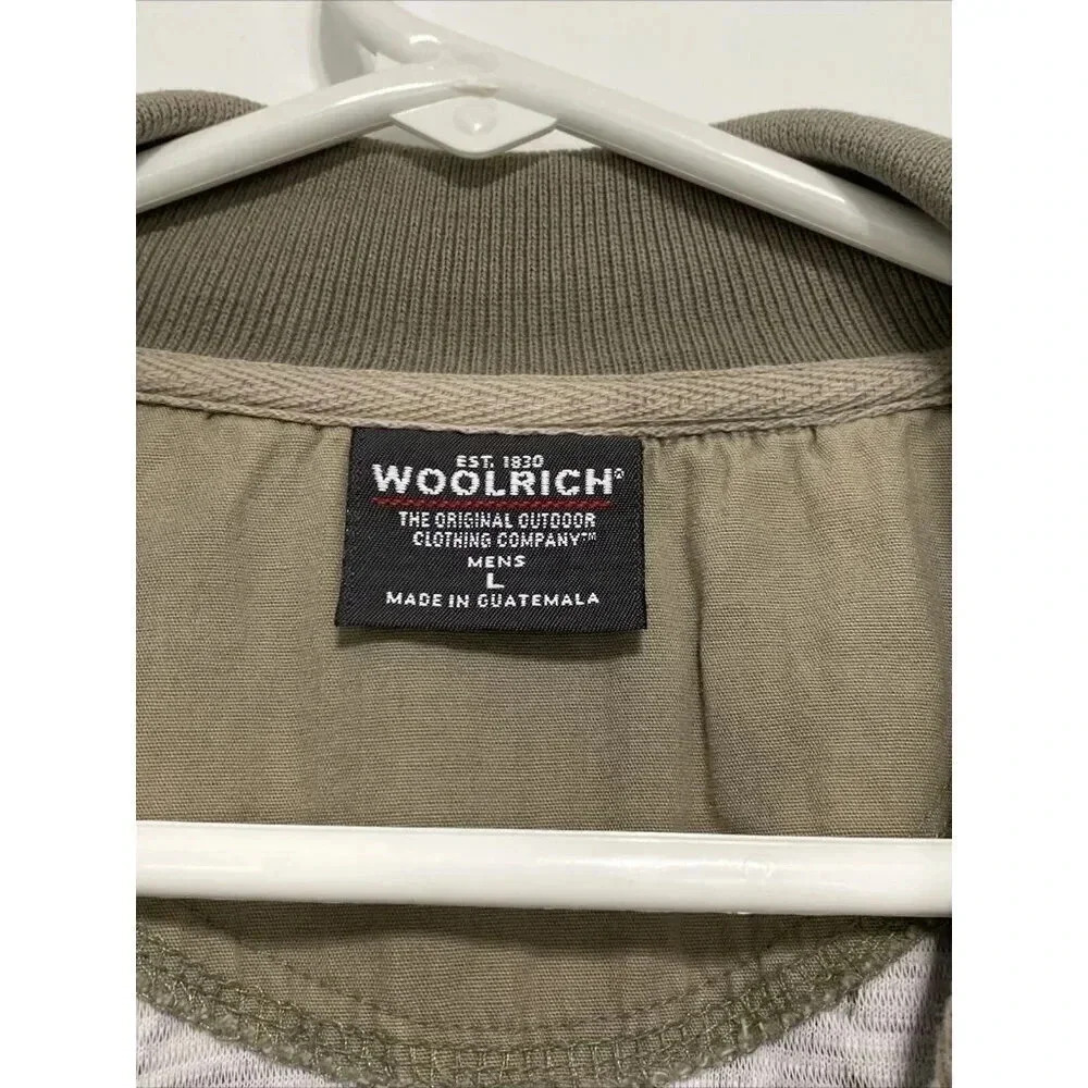 Woolrich Shirt Mens Large Button Up Short Sleeve Hawaiian Floral Tropical Gray - Picture 6 of 8